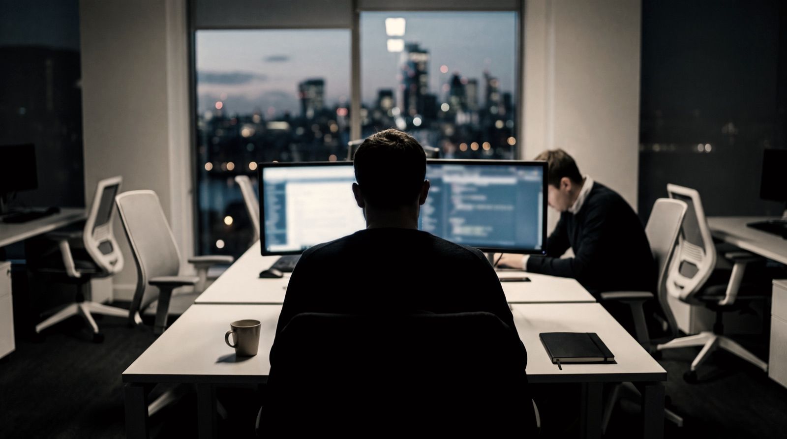 Apex Options team member working at a desk